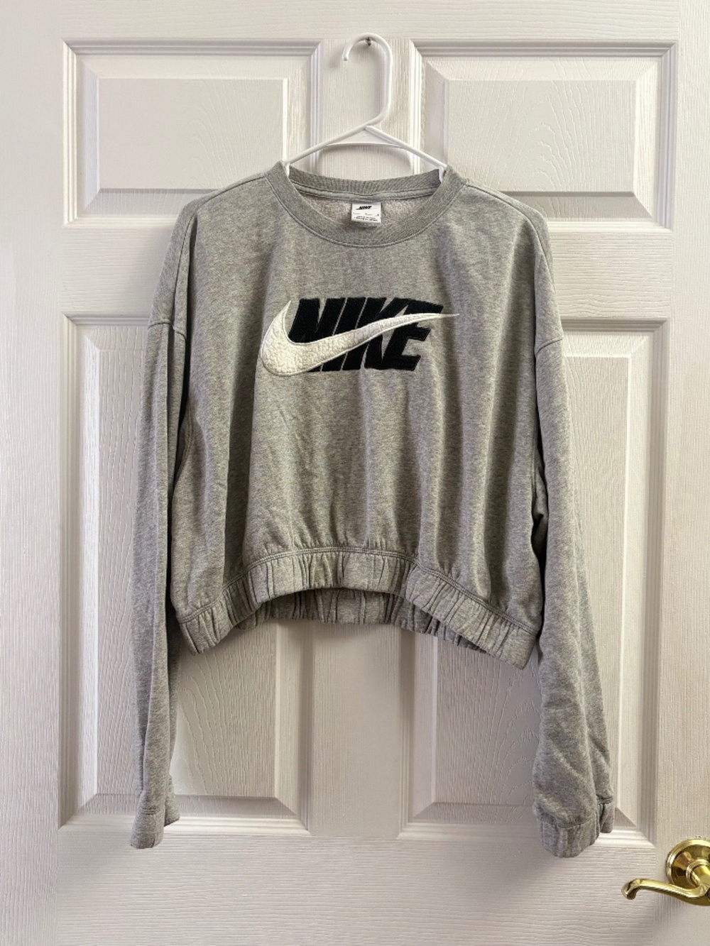 Women's Nike Cropped Gray Crewneck Sweatshirt